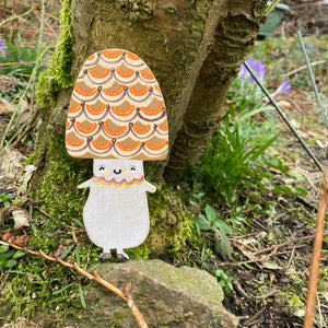 Wood Mushrooms  - hand painted wooden mushrooms