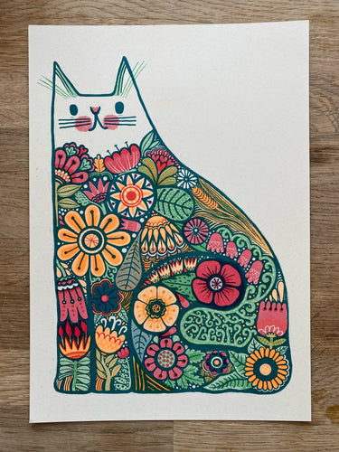 Flora Cat riso print
