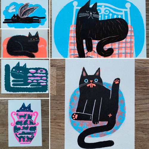 'mini' Cat riso prints