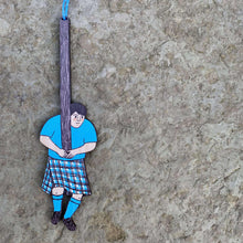 Scottish Caber mannie wooden decoration