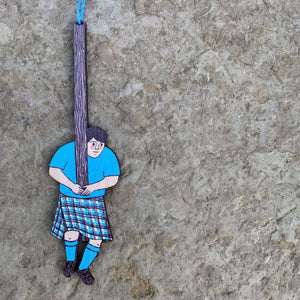 Scottish Caber mannie wooden decoration