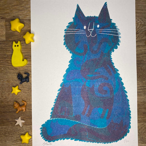 Kitlin Cat riso print