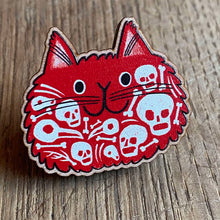 Boni Cat wooden pin badge