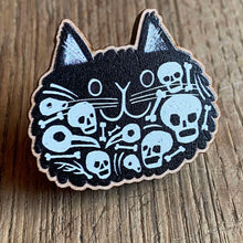 Boni Cat wooden pin badge