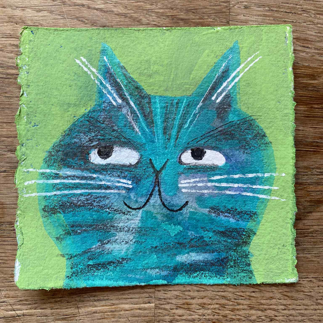 'Syd- the sly cat' original hand painted illustration