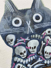 'Morty - the undertaker cat' original hand painted illustration
