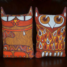 SALE - Owl and Pussycat cut & sew cotton tea-towel