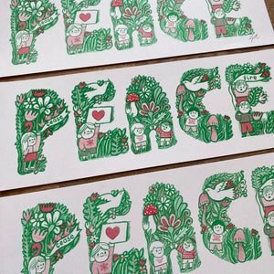 Peace riso print - charity fundraiser