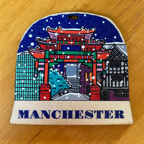 Manchester China Town snow globe decoration