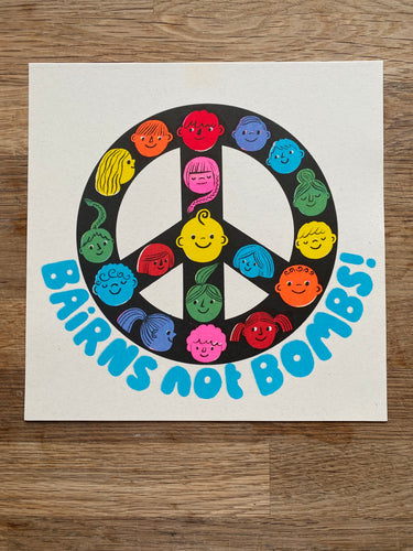 Bairns not Bombs CND riso print
