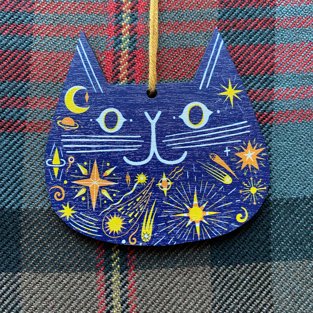 Ziggy Star Cat wooden decoration