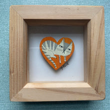 'Margaret the cat' original hand painted illustration on wood - framed