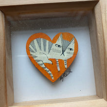 'Margaret the cat' original hand painted illustration on wood - framed