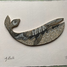 'Doyle Whale' original hand painted illustration on hand-cut wood