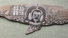 'Arthur Conan Doyle Whale' original hand painted illustration on hand-cut wood