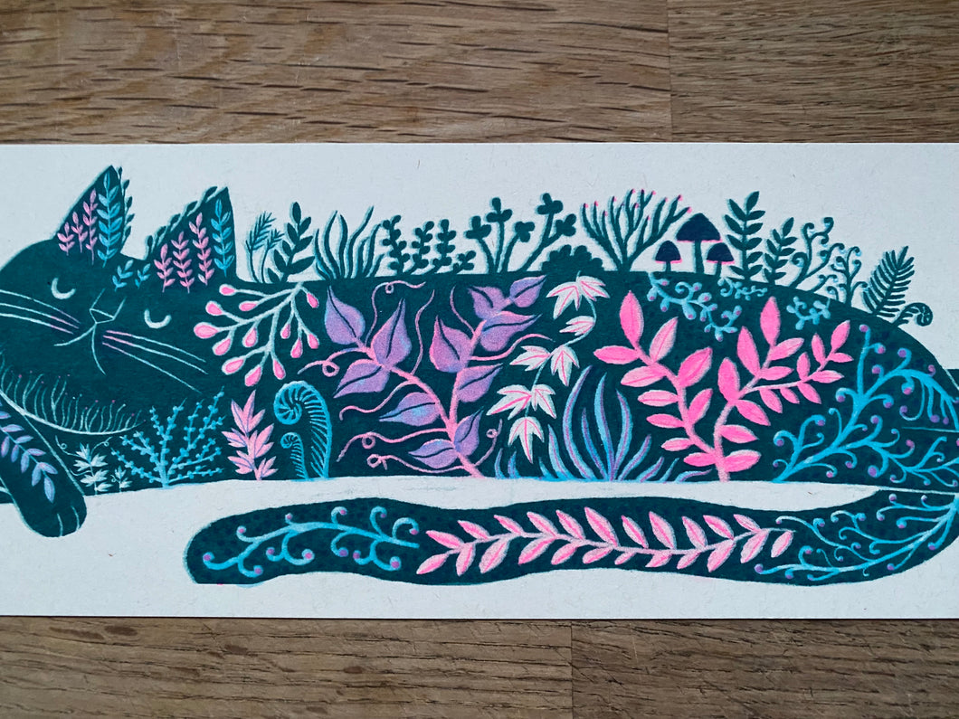'Forest' Cat riso print
