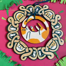 Celtic Cat wreath decoration