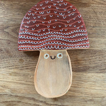 Wooden Mushrooms and leaves  - hand painted wooden wall hanging