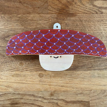 Wooden Mushrooms and leaves  - hand painted wooden wall hanging