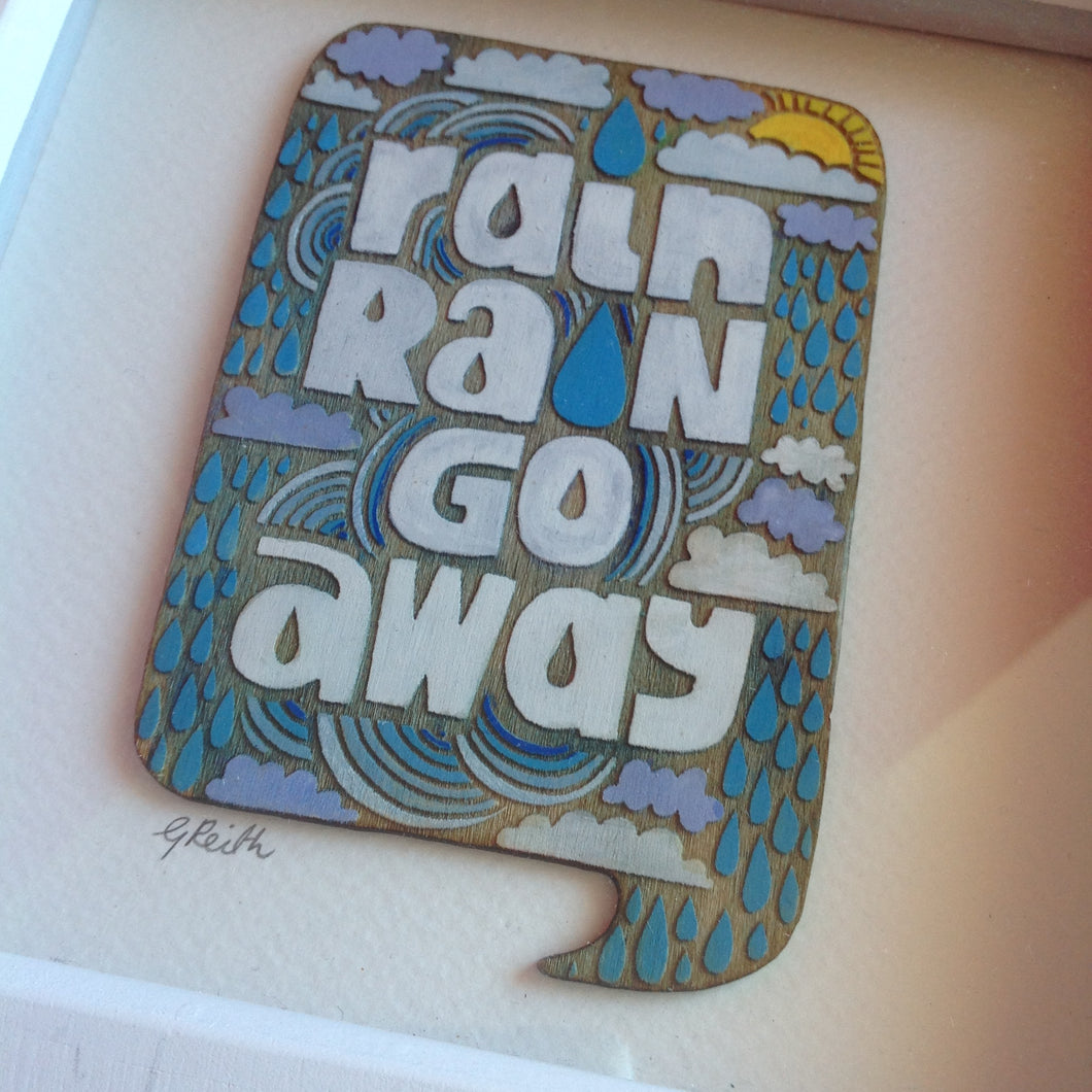 'Rain rain go away' original hand painted illustration