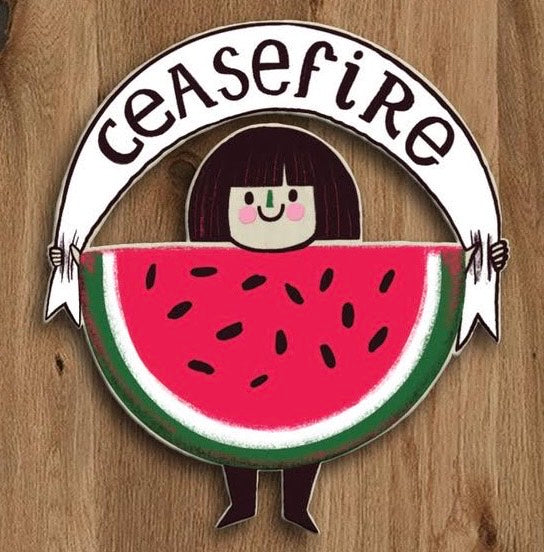 Ceasefire wooden badge