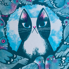 Cat Amongst the Pigeons riso print