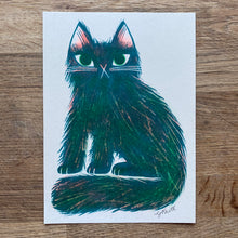 Misty Cat riso print