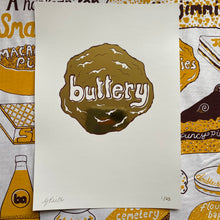 The Golden Buttery foil block print