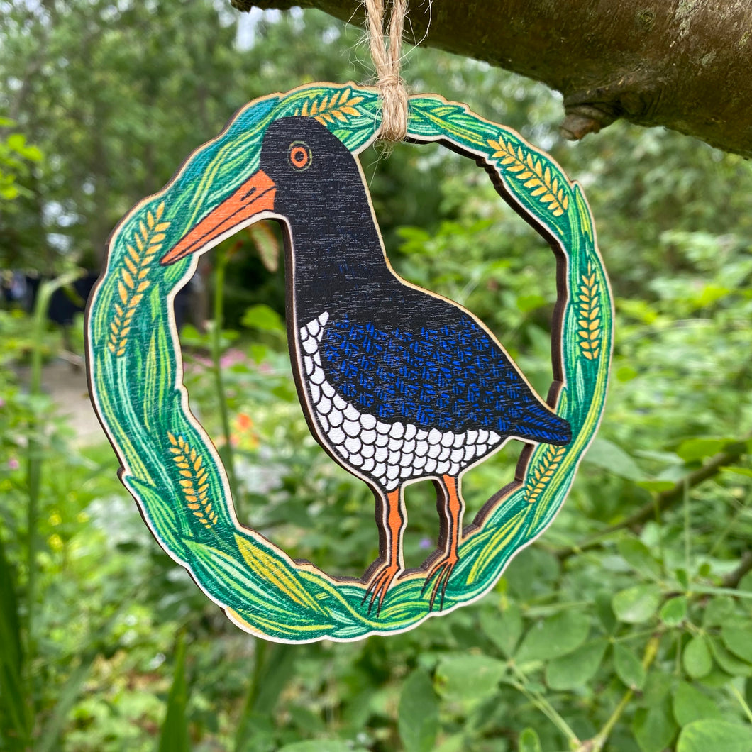 Oyster Catcher wooden decoration