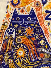 Ziggy Star Cat cotton tea-towel