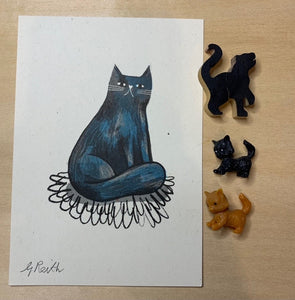 Cat Mini riso print set - A6