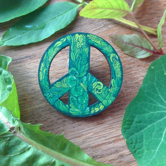 CND - wooden pin badge