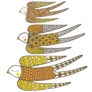 セール - 木製「抽象」鳥 (3 個セット)