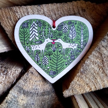 Dear Deer wooden heart decoration