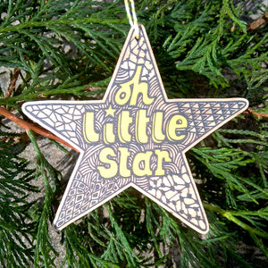SALE - Oh Little Star wooden decoration