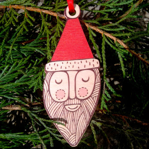 SALE - Mr Santa wooden decoration