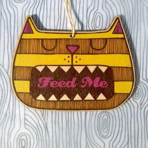SALE - Wooden Feed Me Cat