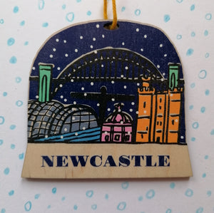 Newcastle snow globe decoration
