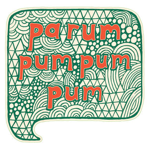 SALE - Parum pum pum pum wooden decoration