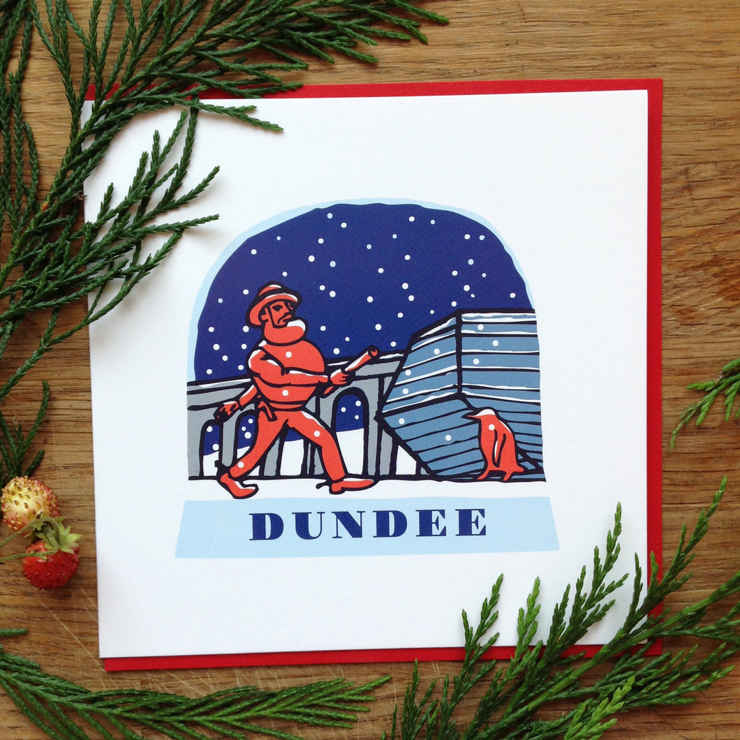 Dundee snow globe greetings card
