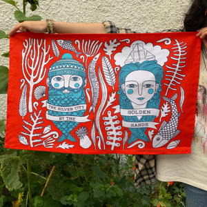 Fishman & Fishlady Aberdeen cotton tea-towel