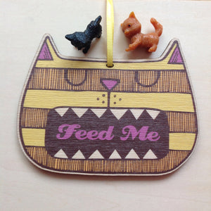 SALE - Wooden Feed Me Cat