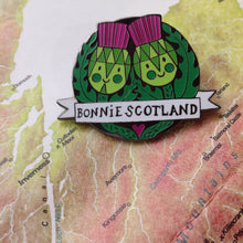 Bonnie Scotland thistles pin badge