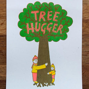 Tree hugger riso print