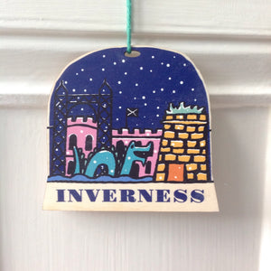 Inverness snow globe decoration